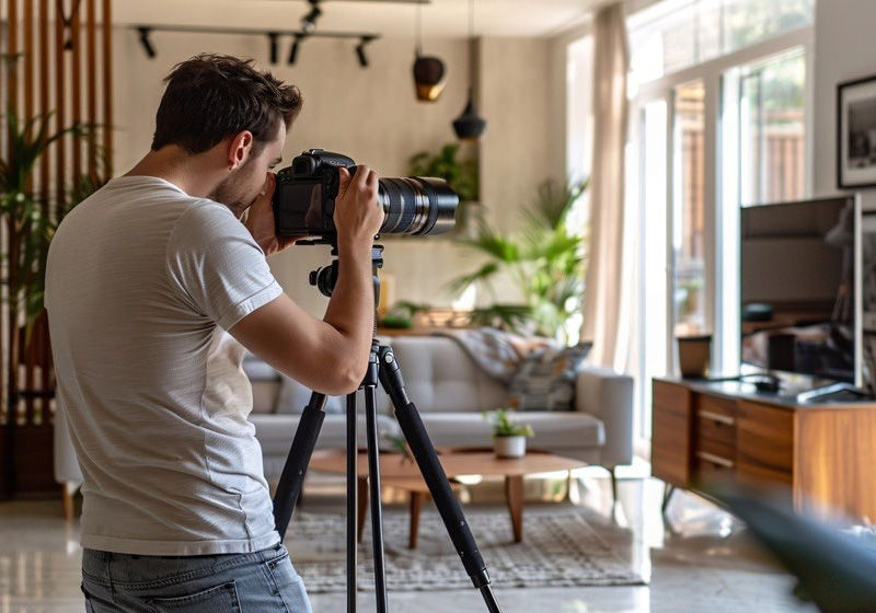 Estate photographer capturing a modern living room for Spartan Property Estate Agents.